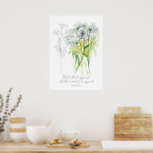 Schrift 1 Korinther 6:17 Bibelverse Botanische Sch Poster (Küche)