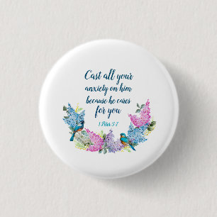 Schrift 1 Peter 5:7 Button