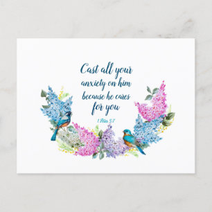 Schrift 1 Peter 5:7 Postkarte