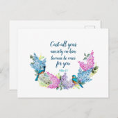 Schrift 1 Peter 5:7 Postkarte (Vorne/Hinten)