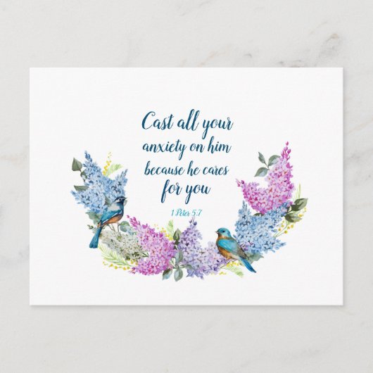 Schrift 1 Peter 5:7 Postkarte (Vorderseite)