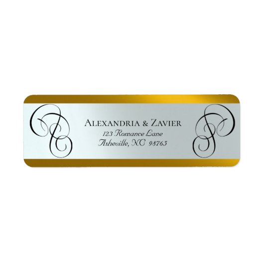 Schrift-Adressetiketten - Gold (Vorne)