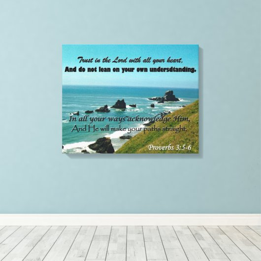 Schrift aus den Sprichwörtern 3:5-6 Große Leinwand (Insitu (Holzboden))