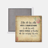 Schrift betritt seine Tore mit Erntedank Magnet (Vorderseite/Rückseite)