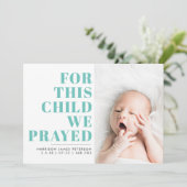 Schrift | BLAUE | Foto Birth Ankündigung (Stehend Vorderseite)