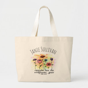 Schrift Blumen Name Große Tote Tasche
