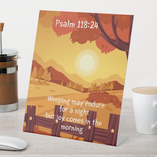 Schrift, das Weinen kann eine Nacht aushalten Sockelschild (In Situ)