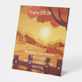 Schrift, das Weinen kann eine Nacht aushalten Sockelschild (Vorderseite)