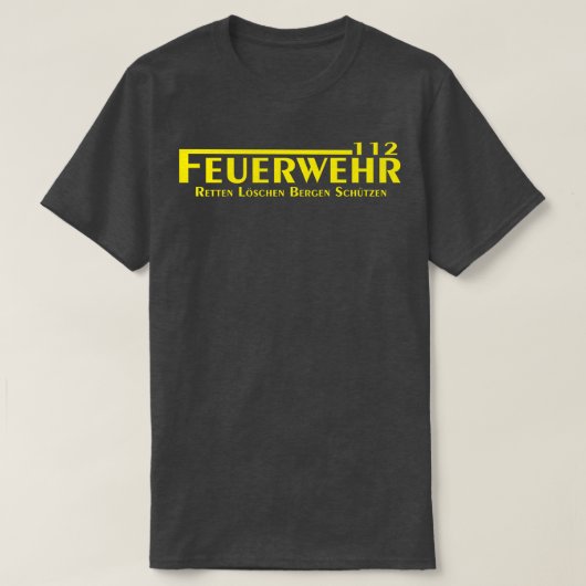Schrift der Feuerwehr in Gelb T-Shirt (Design vorne)