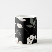 Schrift der schwarzen Blume Kaffeetasse (Mittel)