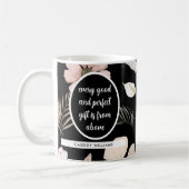 Schrift der schwarzen Blume Kaffeetasse (Links)