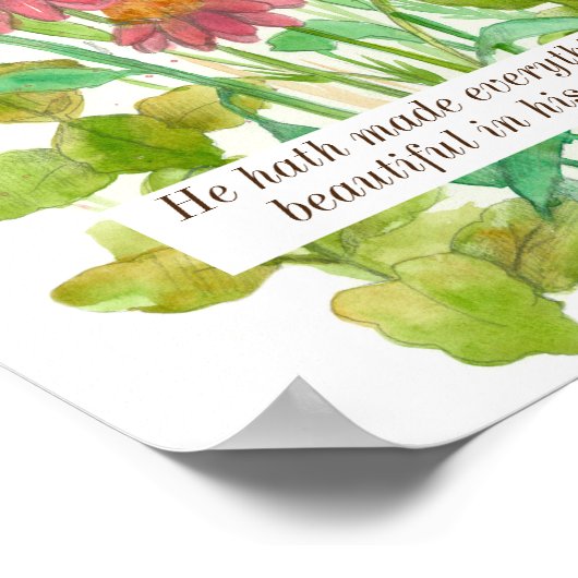 Schrift Ecclesiastes 3:11 Bibelverse Poster (Ecke)