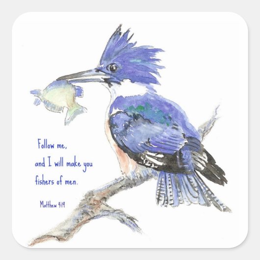 Schrift, Fischer von Männern, Inspiration, Matthew Quadratischer Aufkleber (Vorderseite)