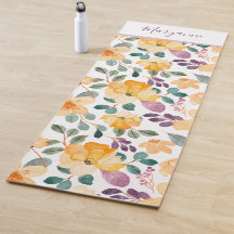 Schrift Floral Print Lila Gelb