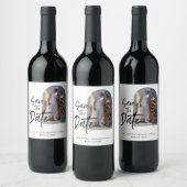 Schrift Foto Save the Date Einladung Weinetikett (Flaschen)