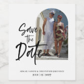 Schrift Foto Save the Date Einladung Weinetikett (Einzelnes Label)