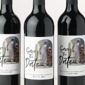 Schrift Foto Save the Date Einladung Weinetikett