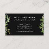 Schrift für botanische Blätter in Weiß und Schwarz Visitenkarte (Rückseite)