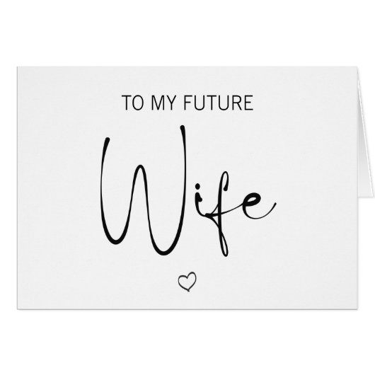 Schrift für meine zukünftige Ehefrau eingeklappt (Vorderseite (Horizontal))