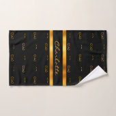 Schrift für schwarze goldene Monogramm-Initialen Handtuch (Handtuch)