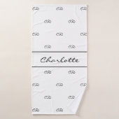 Schrift für schwarze Monogramm-Initialen Badehandtuch (Badehandtuch)