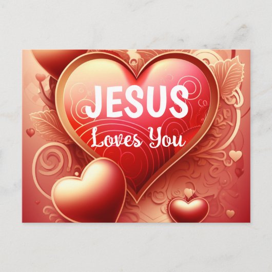 Schrift Gruß Postkarte Jesus liebt dich (Vorderseite)