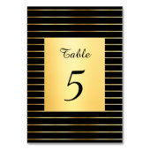 Schrift Handgeschrieben Schwarz Und Gold Elegantes Tischnummer (Rückseite)