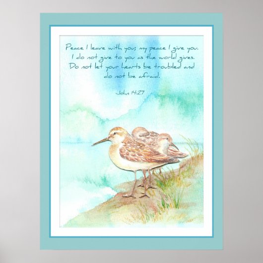 Schrift, Inspiration, Frieden, John 14:27 Strand Poster (Vorne)
