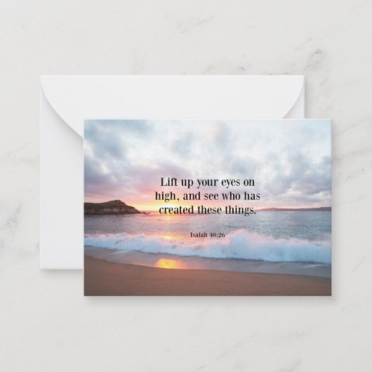 Schrift, Isaiah 40:26 Mitteilungskarte (Vorderseite)