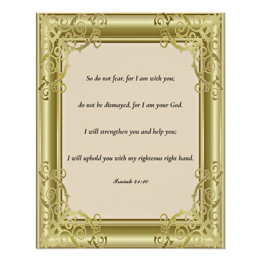 Schrift, Isaiah 41:10 Poster (Vorderseite)
