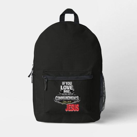 Schrift - JESUS Bedruckter Rucksack (Vorderseite)