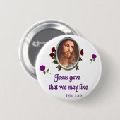 Schrift Johannes 3:16 Button (Vorne & Hinten)