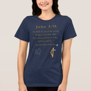 Schrift Johannes 3:16 Tri-Blend Shirt