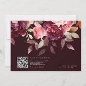 Schrift Kalligrafie Blumenstrauß Floral Burgund Ho Einladung (Rückseite)