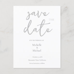 Schrift Kalligrafie Hochzeit Modern Save the Date Postkarte