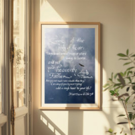 Schrift Kalligrafie Matthew 6 26 34 Bibelverse Poster