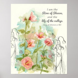 Schrift Lied der Lieder Rose von Scharon Lilie  Poster