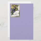 Schrift mit Blume Briefpapier (Vorne/Hinten)