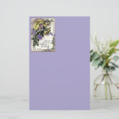 Schrift mit Blume Briefpapier (Stehend Vorderseite)