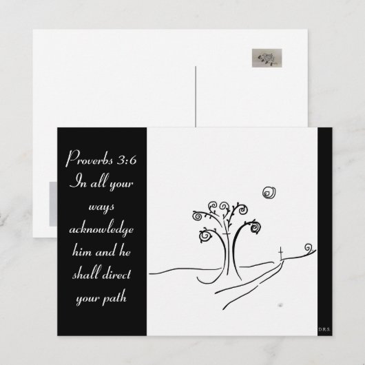 Schrift mit Originalbild Postkarte (Vorne/Hinten)