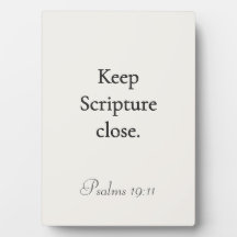 Schrift nah bei sich behalten – Psalmen 19:11 Plak