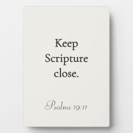 Schrift nah bei sich behalten – Psalmen 19:11 Plak Fotoplatte