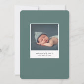 Schrift Name | Geburt eines vertikalen Fotos Ankündigung (Rückseite)