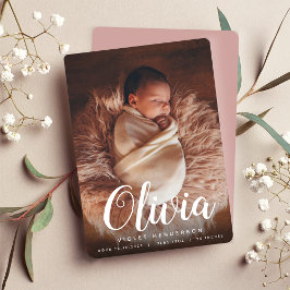 Schrift Name | Geburt eines vertikalen Fotos Ankündigung