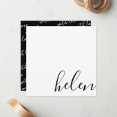 Schrift Name Mitteilungskarte (Vorderseite/Rückseite Beispiel)