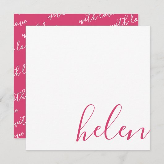 Schrift Name Mitteilungskarte (Vorne/Hinten)