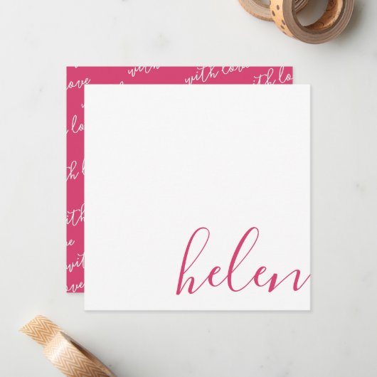 Schrift Name Mitteilungskarte (Vorderseite/Rückseite Beispiel)