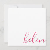 Schrift Name Mitteilungskarte (Vorderseite)