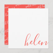 Schrift Name Mitteilungskarte (Vorne/Hinten)