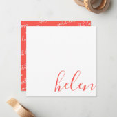 Schrift Name Mitteilungskarte (Vorderseite/Rückseite Beispiel)